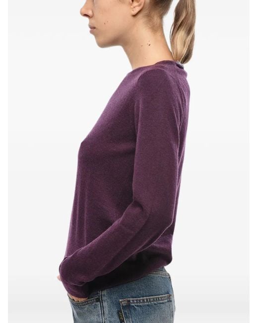 Malo Purple Crew-Neck Long-Sleeve Sweater