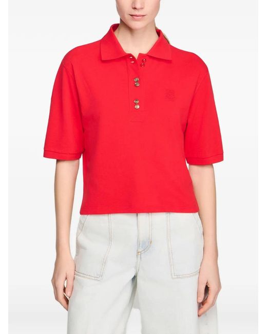 Polo Con Botones Sandro de color Red