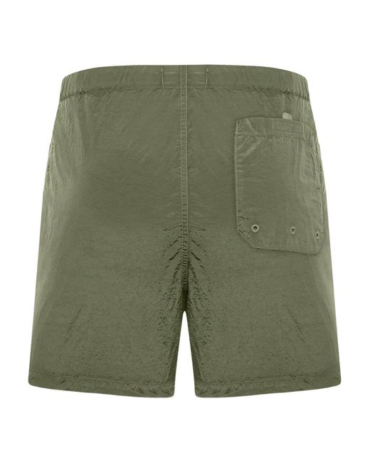 Stone Island Green Slim Fit Utility Cargo Shorts With Contrasting Stitching for men