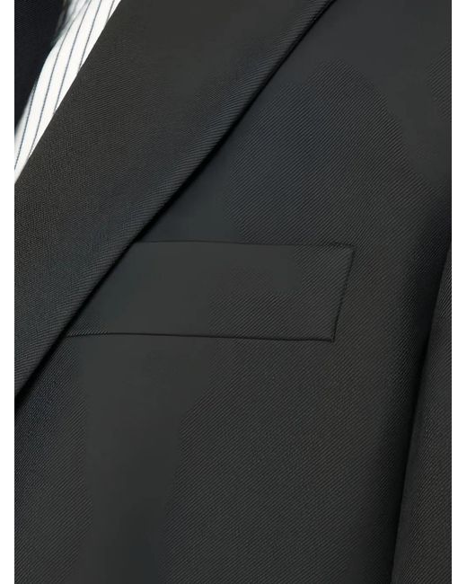 Saint Laurent Black Single-Breasted Flap-Pocket Blazer