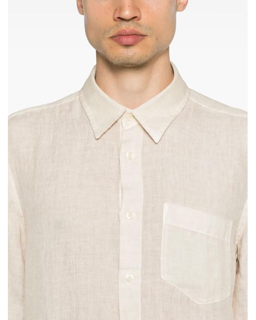 メンズ 120% Lino リネンシャツ White