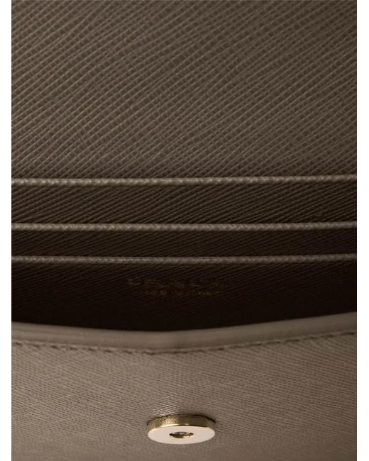 Prada Gray Triangle-logo Leather Mini Bag