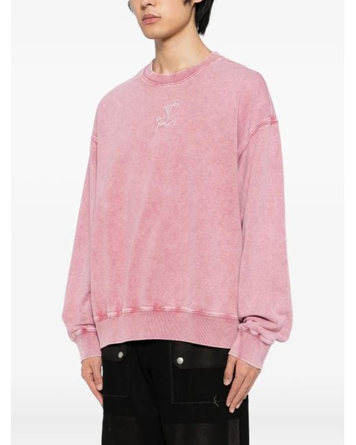 FIVE CM Pink Logo Washed Sweatshirt for men