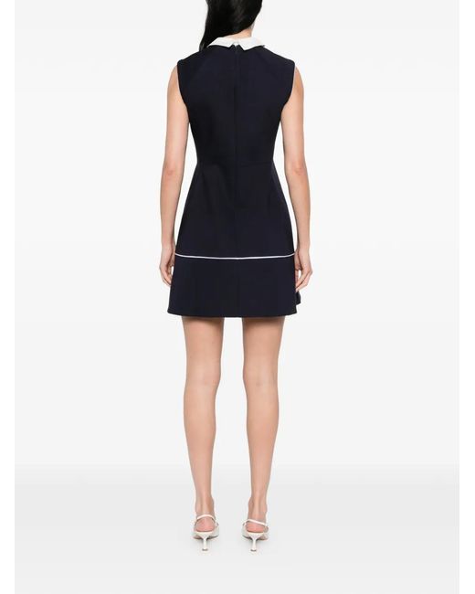 Maje Black Flared Dress With Contrast Trim