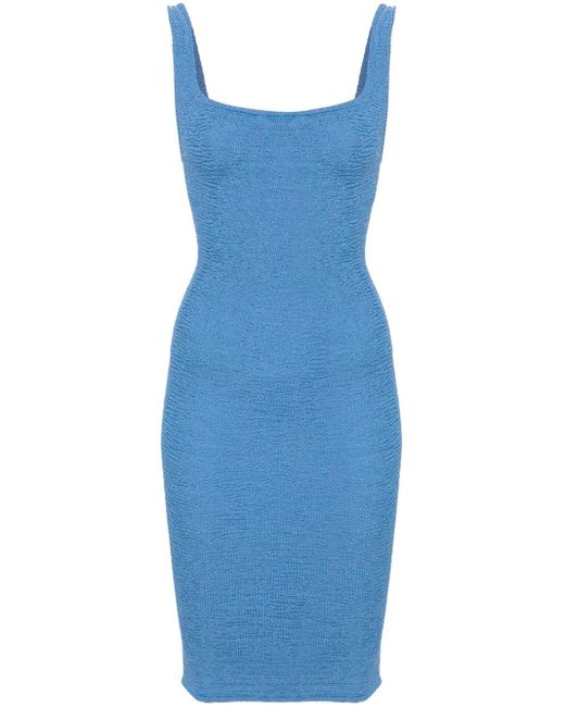 Hunza G Blue Tank Kleid mit texturiertem Finish