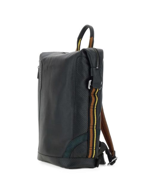 Scharlau Black Ronja Leather Backpack for men