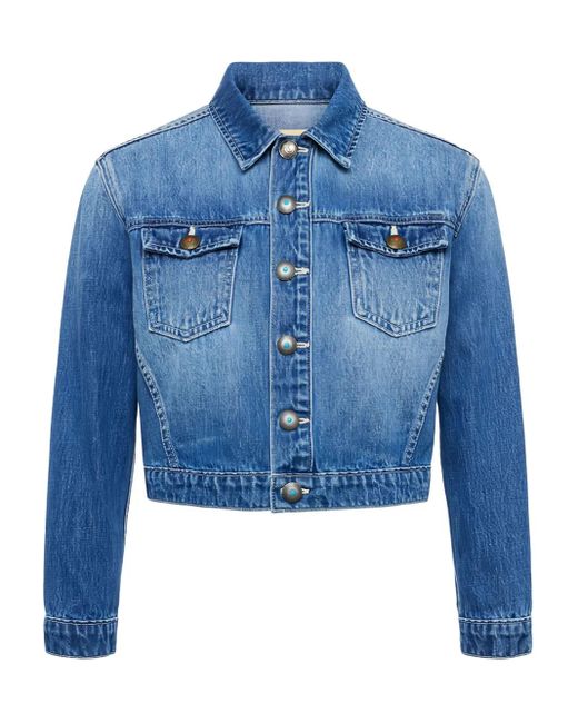L'Agence Koda Denim Jack Met Knoopsluiting in het Blue