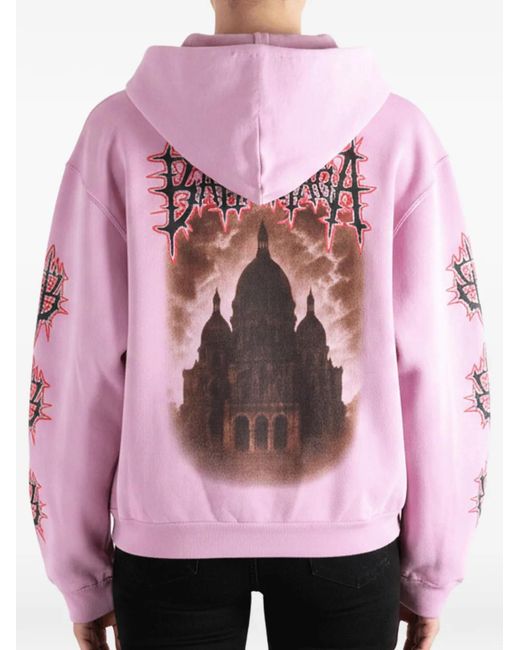 Balenciaga Pink Sacré Cœur Graphic-Print Zip-Up Hoodie