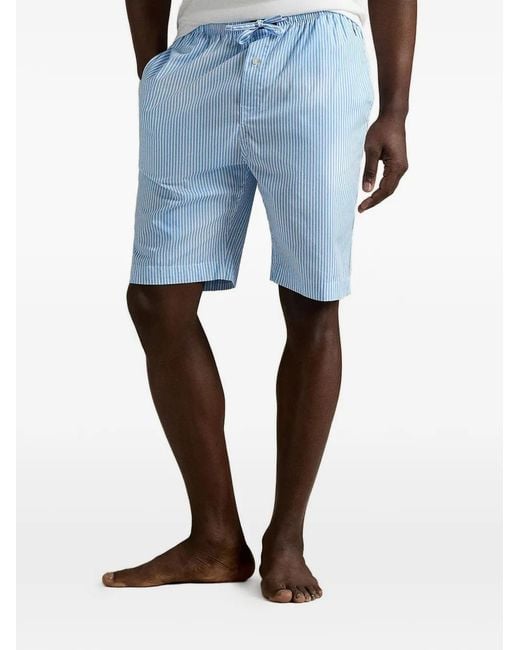 Polo Ralph Lauren Blue Vertical-Stripe Drawstring Pajama Bottom for men