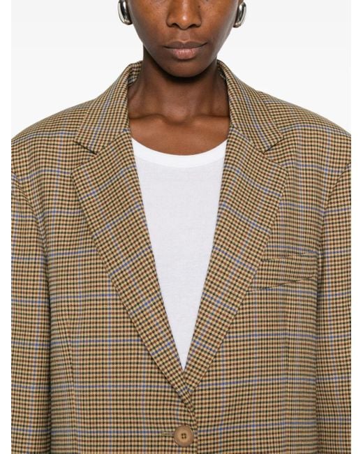 Frankie Shop Brown Lyra Houndstooth Check Blazer