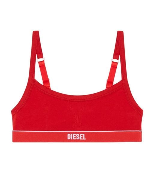 DIESEL Red Logo-underband Stretch-cotton Bralette