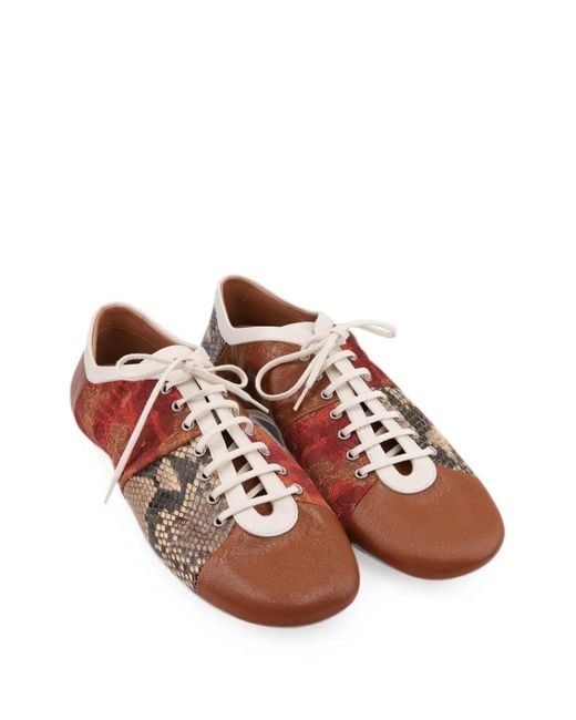 Dries Van Noten Brown Patchwork Leather Sneakers for men