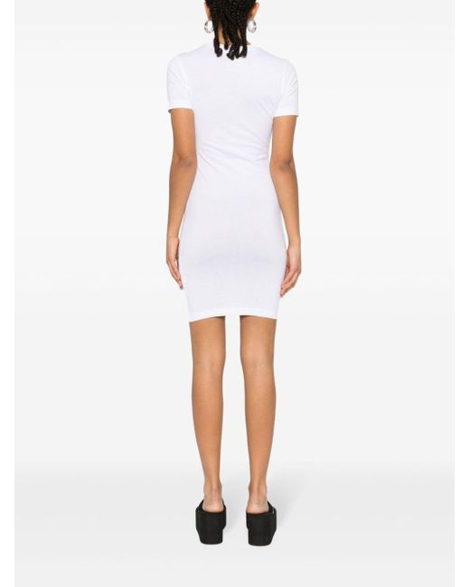 Vestido corto con logo estampado Versace de color White