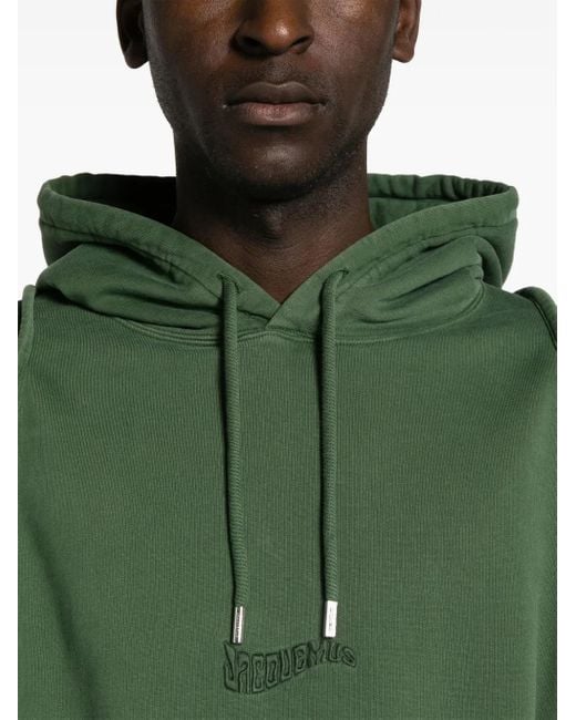 Jacquemus Green Le Sweatshirt Camargue Branded Organic Cotton-jersey Hoody X for men