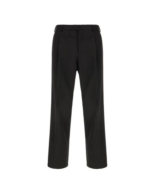 PT Torino Black Wool Trousers for men