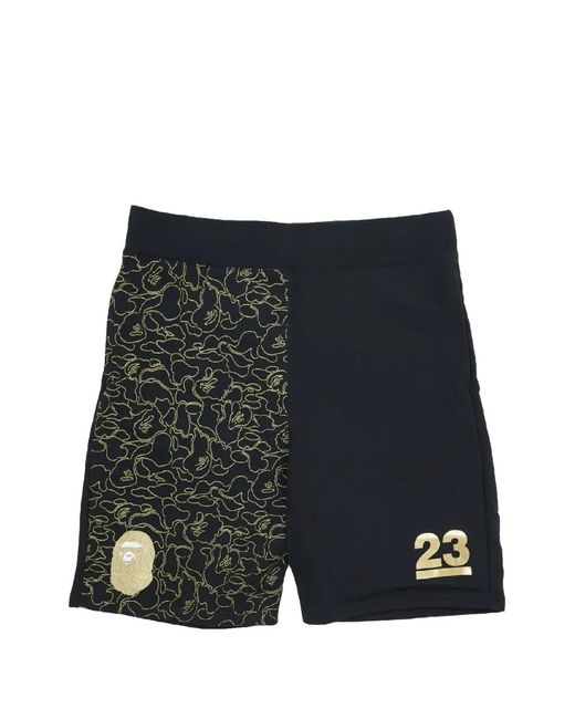 A Bathing Ape Black Abc Camo Track Horts for men