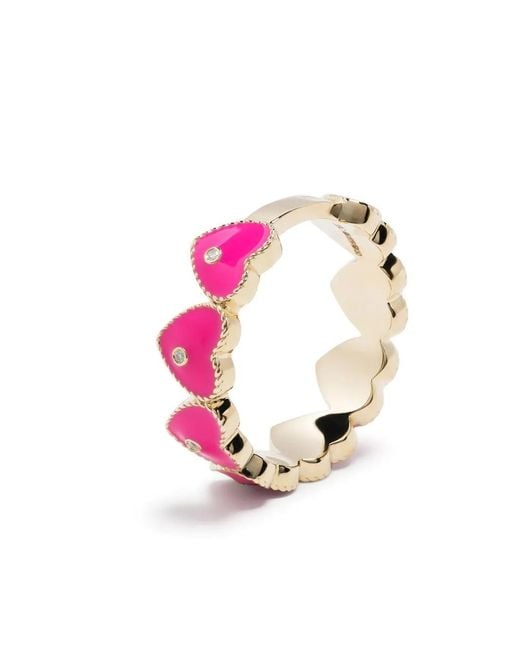 Yvonne Léon Pink 9Kt Alliance Heart Ring
