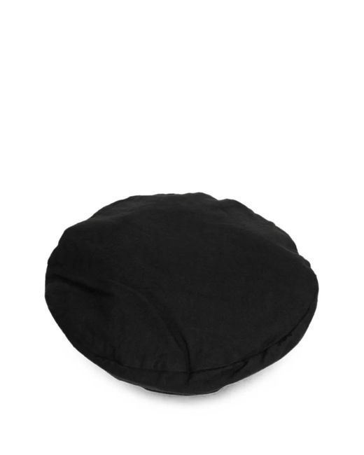 Scha Black Cotton Flannel Beret Hat for men