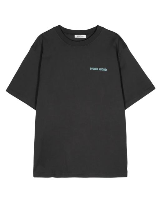 WOOD WOOD Black Haider Tribe Cotton T-Shirt for men