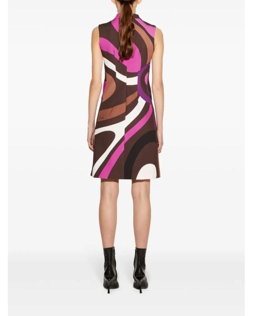 Emilio Pucci Purple Marmo-Print Mini Dress