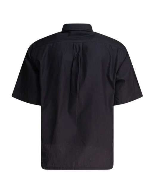 Kaptain Sunshine Black Short-Sleeve Button-Down Shirt for men