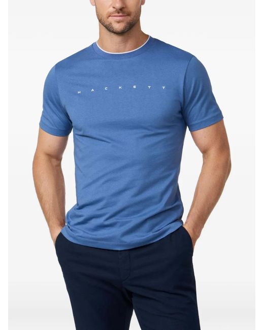 Hackett Blue Logo-Print Short-Sleeve T-Shirt for men