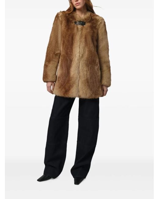 Apparis Brown Petra Single-Breasted Coat