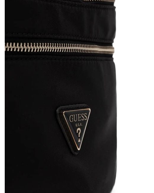 Guess Black Logo-Plaque Zip-Fastening Belt Bag