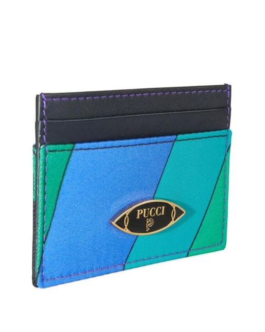 Emilio Pucci Blue Iride-Pattern Cardholder