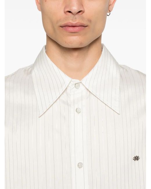 Amiri White Striped Button Shirt for men