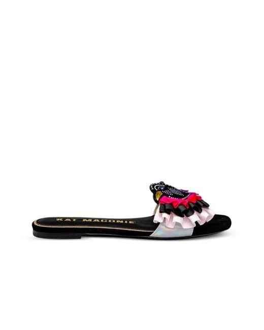 Kat Maconie White Ruffled Sandals