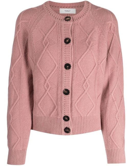 Pringle of Scotland Pink Chunky-knit Wool-cashmere Blend Cardigan