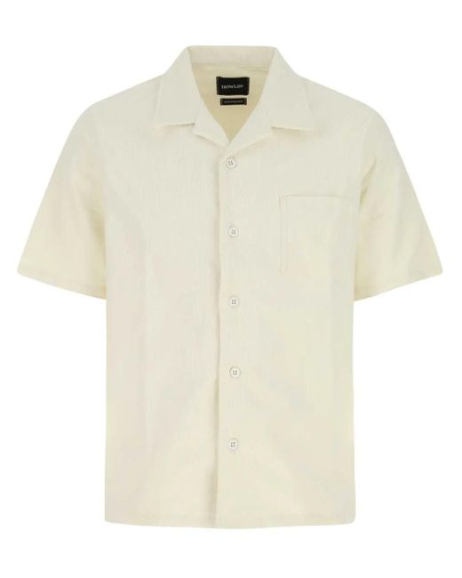 Howlin' By Morrison White Short-Sleeve Corduroy Cotton Shirt for men
