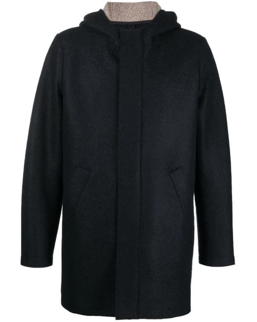 Harris Wharf London Filzmantel Mit Kapuze in Blue für Herren