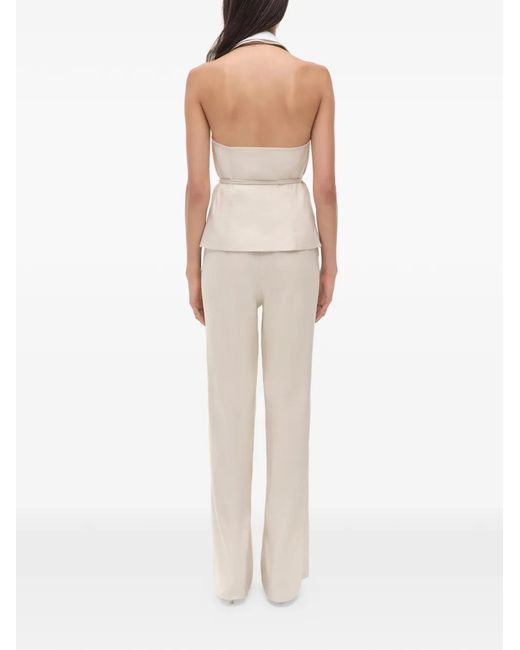 Jonathan Simkhai White Campbell Collared Wrap Top