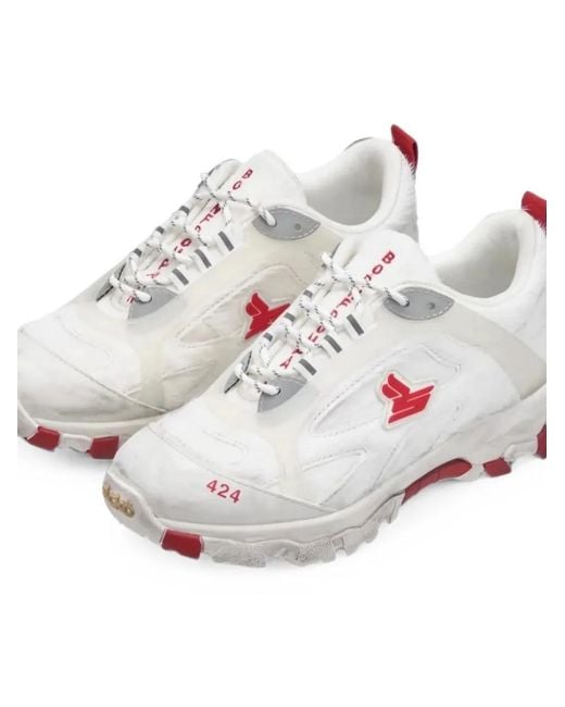 Sicko White X 424 Low-Top Hiking Sneakers for men
