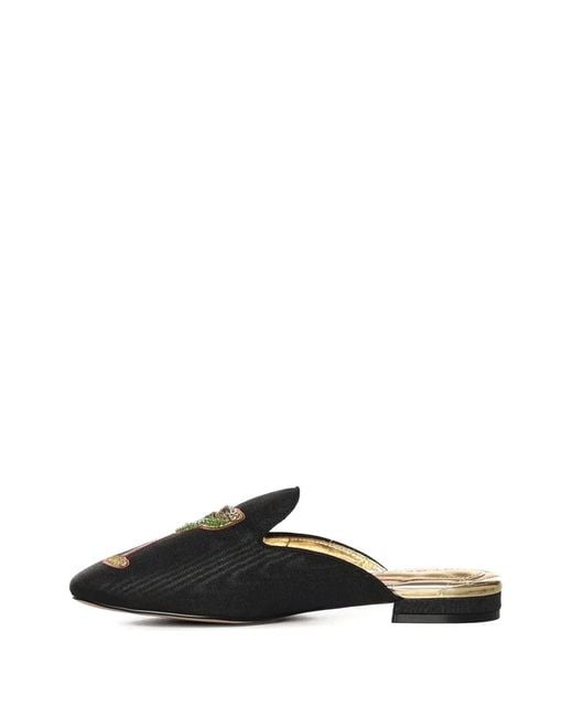 Kurt Geiger Black Mules À Broderies