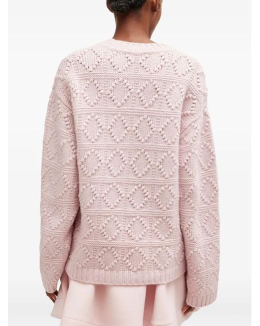 Ganni Pink Textured Sweater