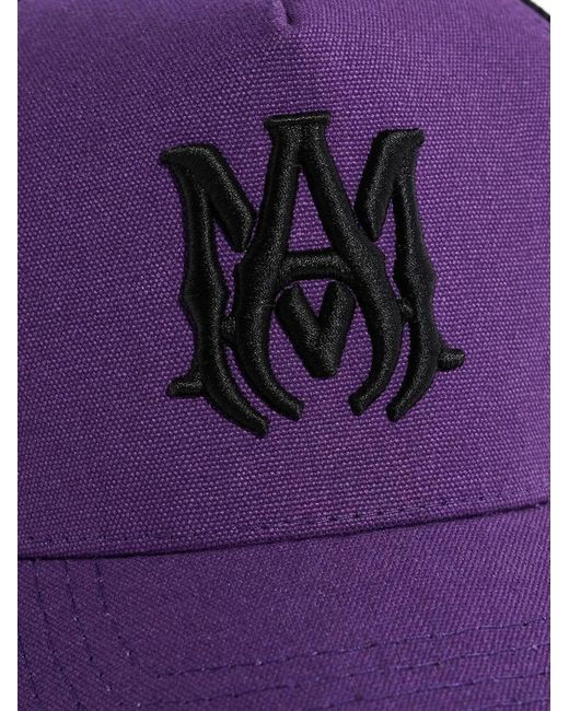 Amiri Purple Logo-Patch Trucker Cap