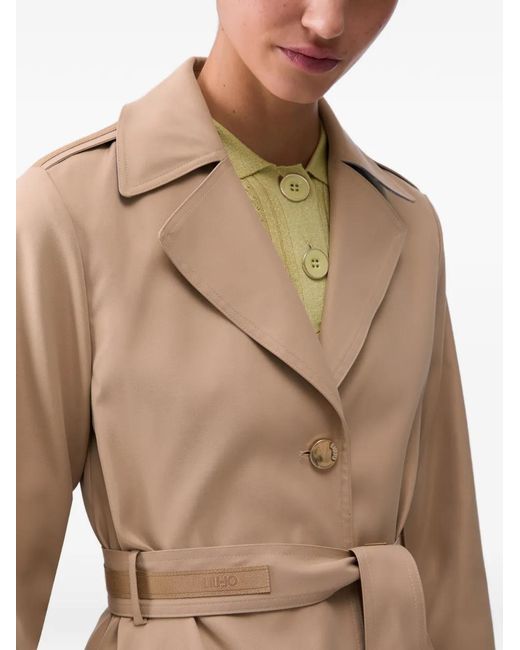 Liu Jo Natural Long Trench Coat With Belt