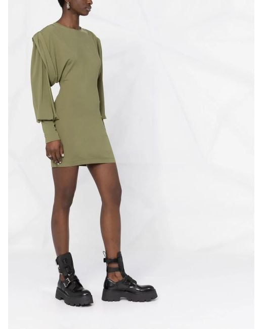 The Attico Green Quinn Fitted Mini Dress