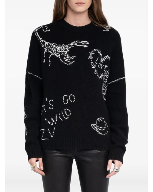 Zadig & Voltaire Black Baba Merino Sweater
