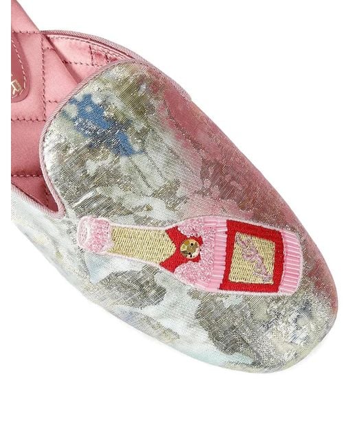 Kurt Geiger White Embroidered Slippers