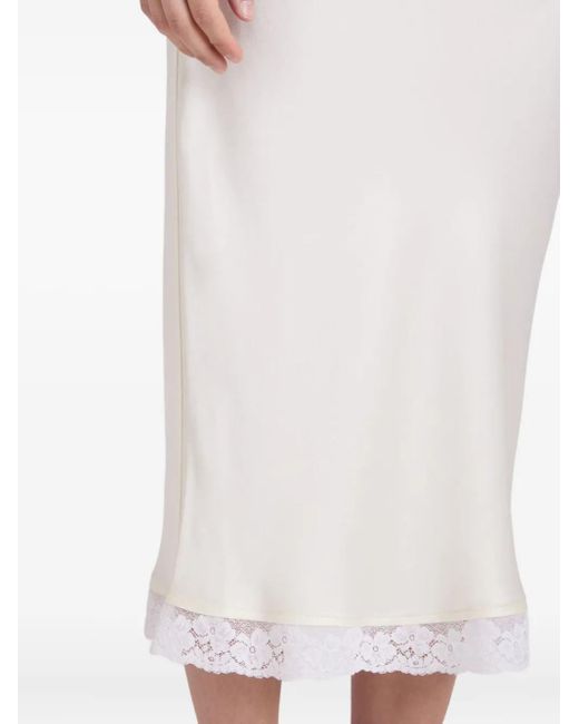 Victoria Beckham Lace Trim Slip ミディスカート White