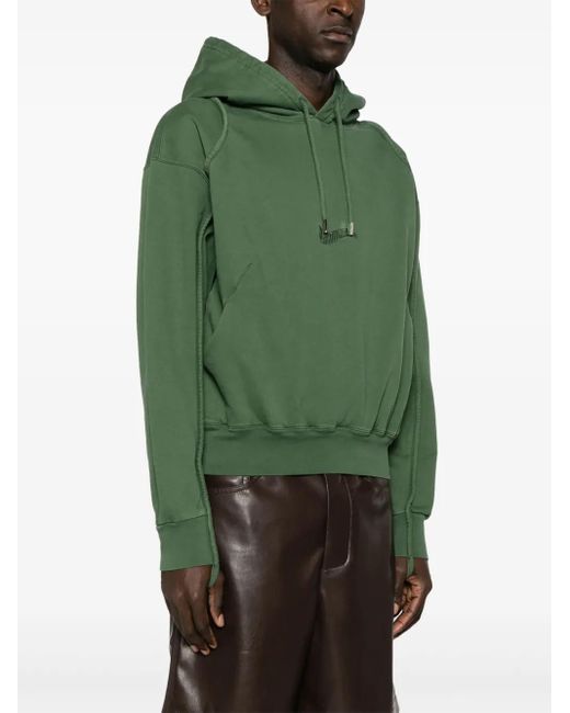 Jacquemus Green Le Sweatshirt Camargue Branded Organic Cotton-jersey Hoody X for men