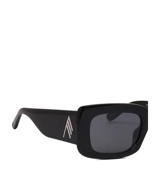 The Attico Black Logo-Plaque Rectangle-Frame Sunglasses