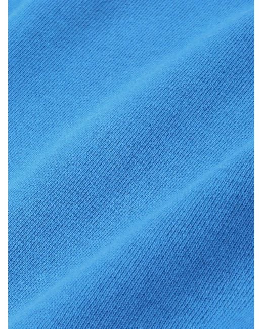 Sporty & Rich Blue Logo-Print Cotton Track Pants