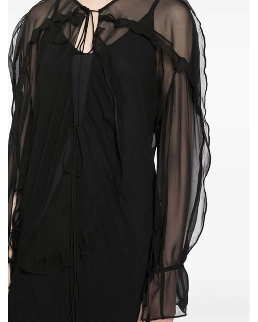 Christopher Esber Black Bias Concave Dress