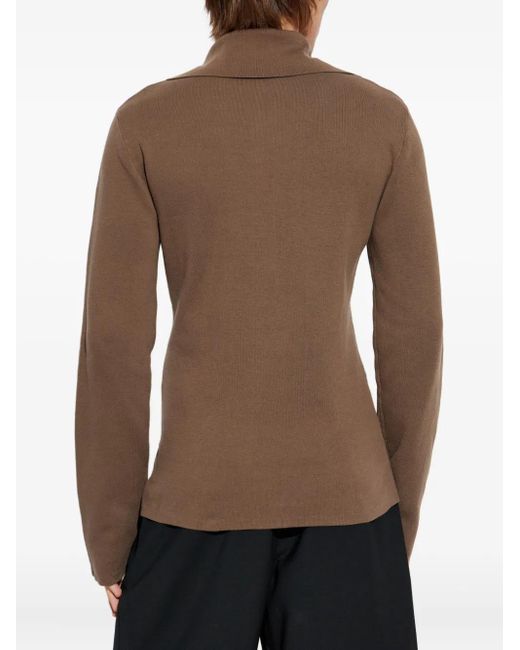 Entire studios Brown Zip-Up Collared Sweater for men