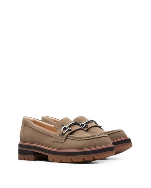 Clarks Brown Orianna Bit Round-Toe Loafers